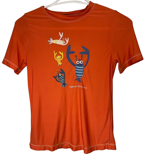 Tommy Bahama Pink Red Swim Shirt Rashguard Boys size 7